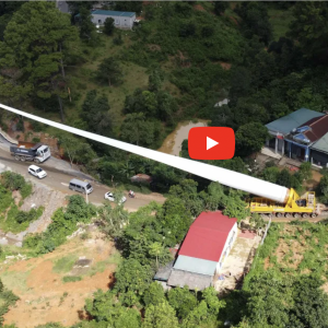 70m Blade Wind Turbine Adapter Transport In Quang Tri Mountain